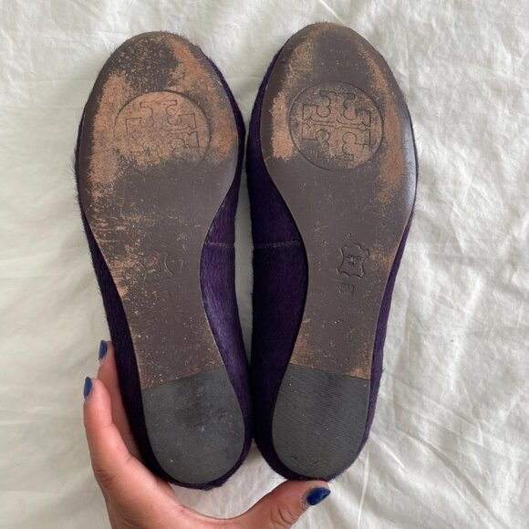 Tory Burch Purple Calf Hair Flats (sz 5) - Picture 7 of 8